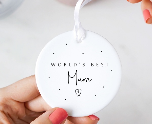 World's Best Mum Ceramic Keepsake Hanging Ornament